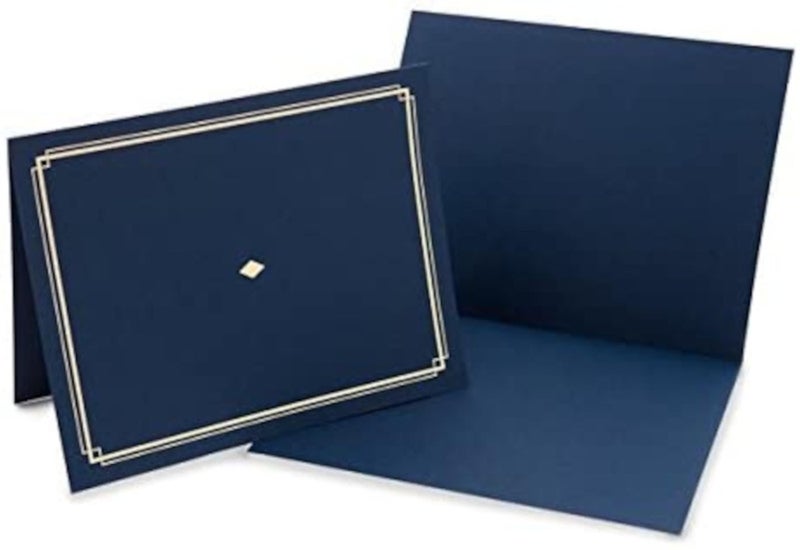 Gartner Studios Certificate Kit, Includes 6 8.5" x 11" Blue with Gold Detail Certificate Holders - Image 2